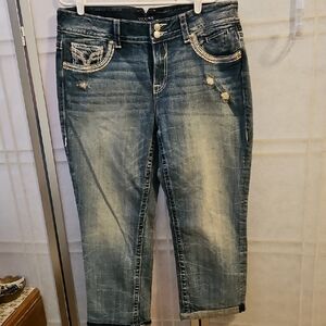 Women's Distressed Blue Jeans